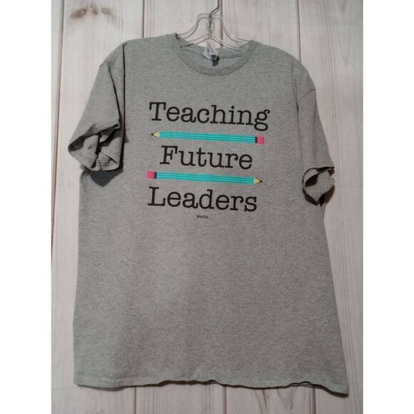 Teacher T-shirt‎ Ladies L Future Leaders Gray - Picture 1 of 6
